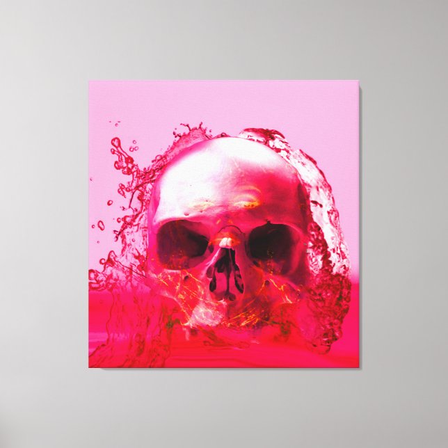 Red Skull in Water Canvas Print (Front)