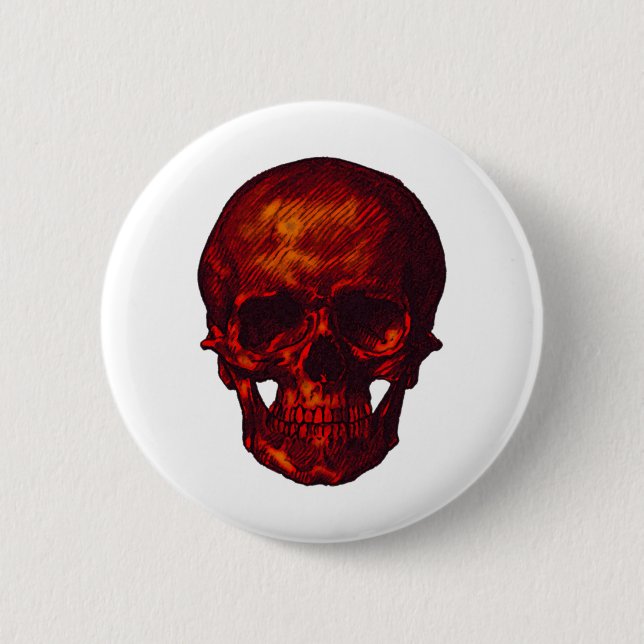 Red Skull Pinback Button (Front)