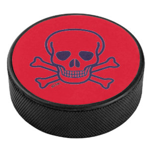 Red Skull red hockey puck