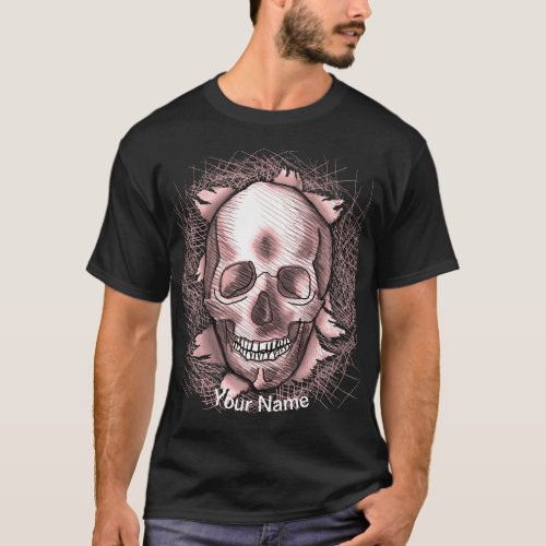 Red Skull Ripper custom name dark t_shirt