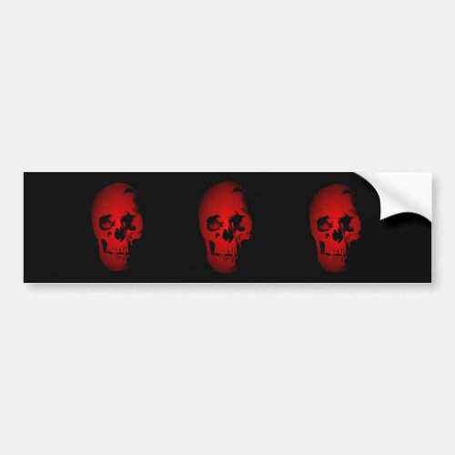 Red Skull Skeleton Bumper Sticker