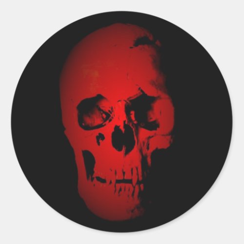 Red Skull Skeleton Classic Round Sticker