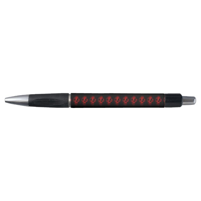 Red Skull Skeleton Fantasy Art Heavy Metal Pen (Front)
