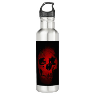 Red Skull Skeleton Fantasy Art Heavy Metal Stainless Steel Water Bottle