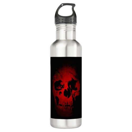 Red Skull Skeleton Fantasy Art Heavy Metal Stainless Steel Water Bottle