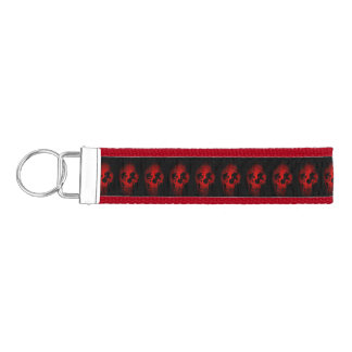 Red Skull Skeleton Fantasy Art Heavy Metal Wrist Keychain