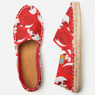 red skull skeleton pattern print espadrilles