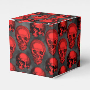 Red Skulls and Sunflower Series Design 1  Favor Boxes