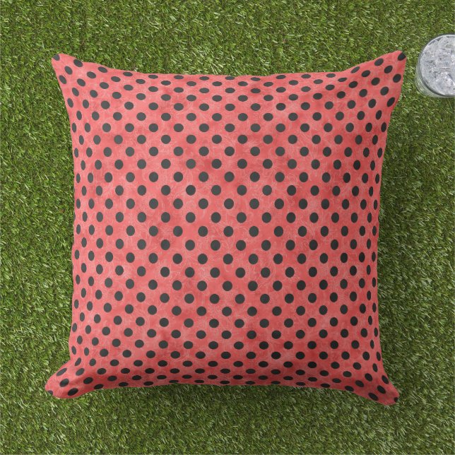 Red Skulls and Sunflower Series Design 4  Outdoor Pillow (Grass)