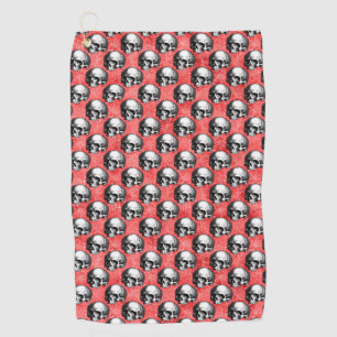 Red Skulls and Sunflower Series Design 8 Golf Towel