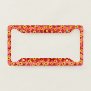 Red Skulls and Sunflower Series Design 9  License Plate Frame
