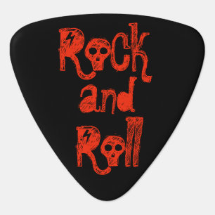 Red Skulls Rock and Roll Guitar Pick