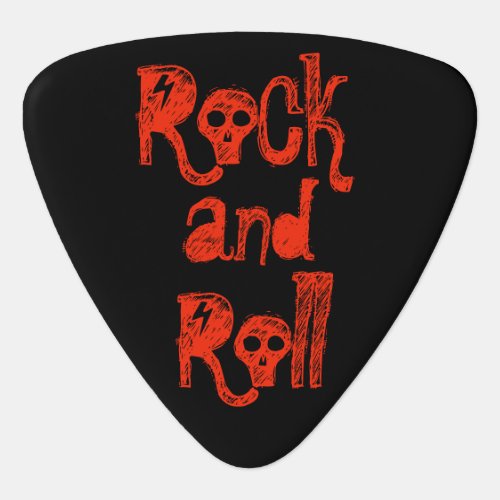 Red Skulls Rock and Roll Guitar Pick