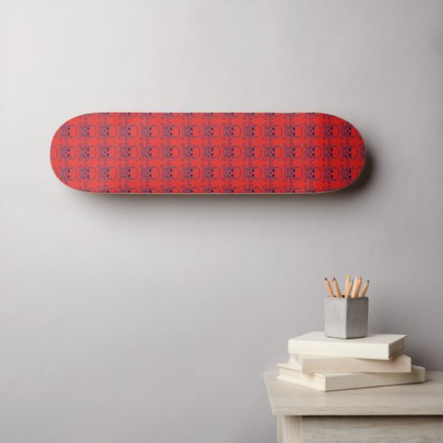 Red Skulls skateboard