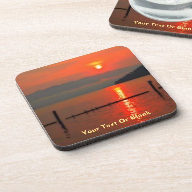 Red Sky At Morning Beverage Coaster (Left Side)