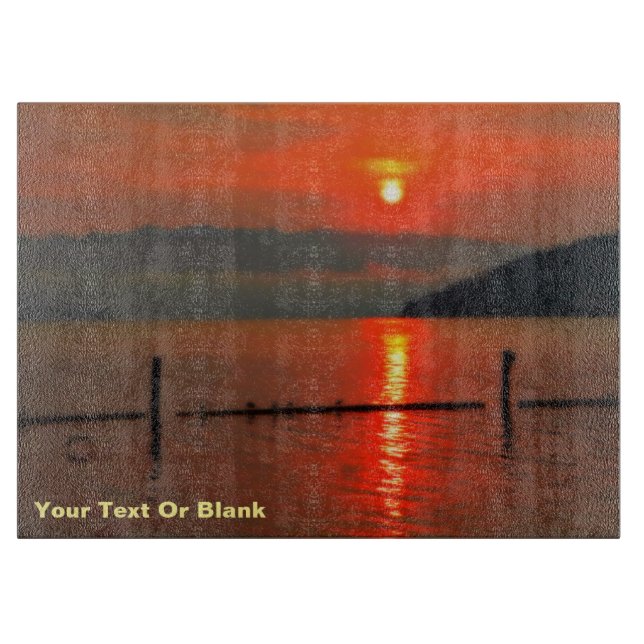 Red Sky At Morning Cutting Board (Front)