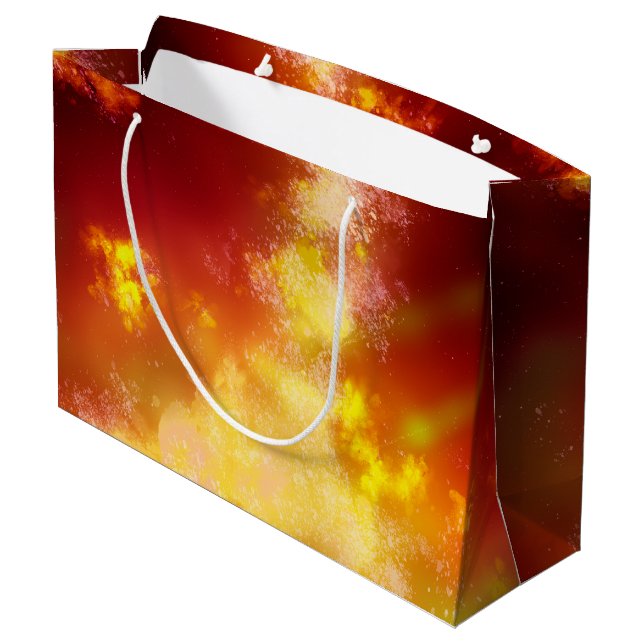 Red Sky at Night Fire Galaxy Birthday Gift Bag (Back Angled)
