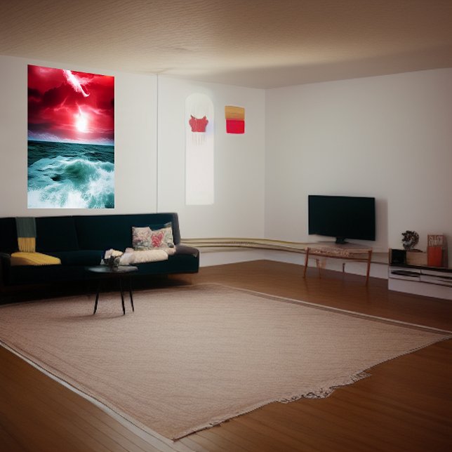 Red sky at the sea | AI Art Poster (Creator Uploaded)