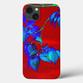 Red Sky Blue Leaves iPad case