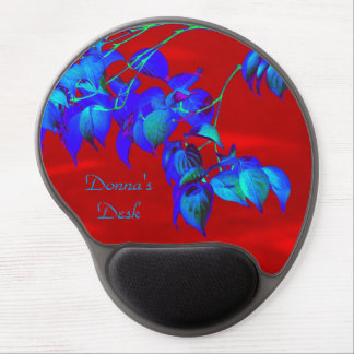 Red Sky Blue Leaves Personalized Gel MousePad