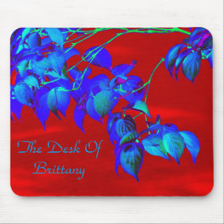 Red Sky Blue Leaves Personalized MousePad
