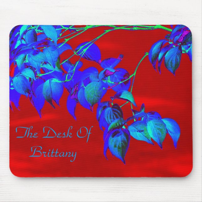 Red Sky Blue Leaves Personalized MousePad (Front)