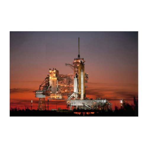 Red Sky for Space Shuttle Atlantis Launch Acrylic Print