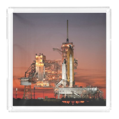 Red Sky for Space Shuttle Atlantis Launch Acrylic Tray