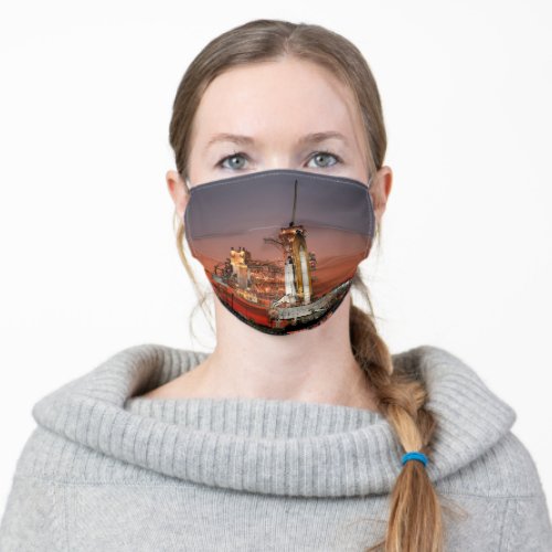 Red Sky for Space Shuttle Atlantis Launch Adult Cloth Face Mask