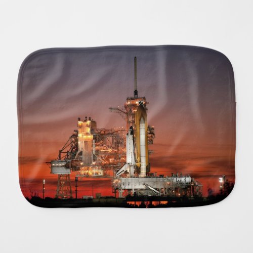 Red Sky for Space Shuttle Atlantis Launch Baby Burp Cloth
