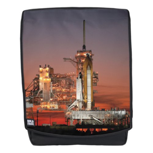 Red Sky for Space Shuttle Atlantis Launch Backpack
