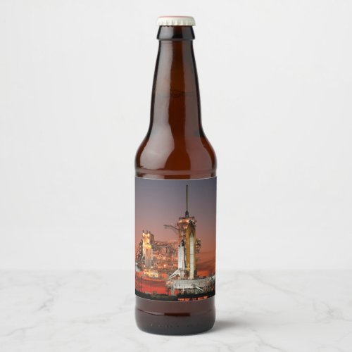 Red Sky for Space Shuttle Atlantis Launch Beer Bottle Label