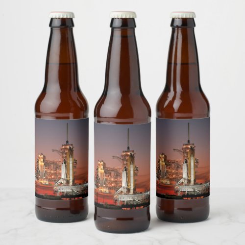 Red Sky for Space Shuttle Atlantis Launch Beer Bottle Label