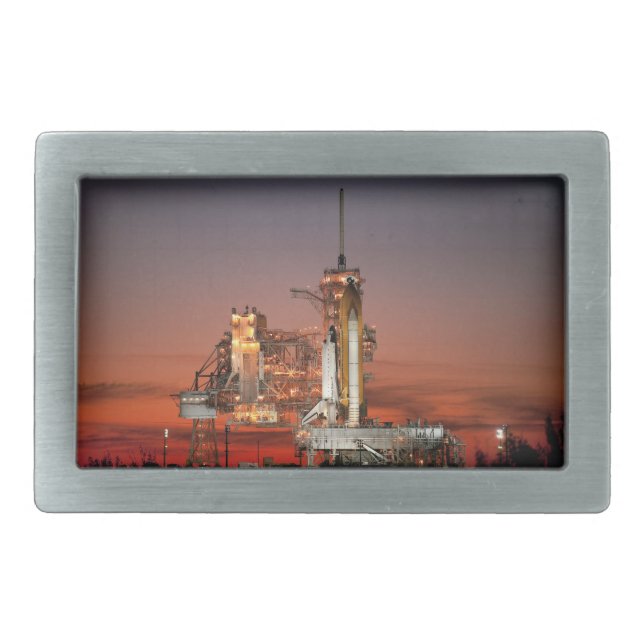 Red Sky for Space Shuttle Atlantis Launch Belt Buckle (Front)