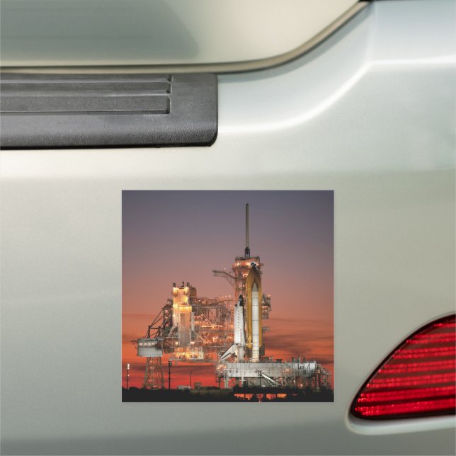 Red Sky for Space Shuttle Atlantis Launch Car Magnet (In Situ)