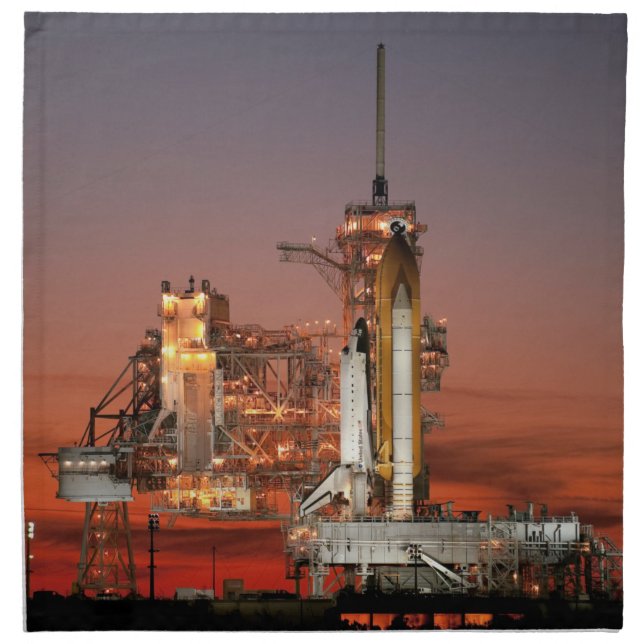 Red Sky for Space Shuttle Atlantis Launch Cloth Napkin (Front)