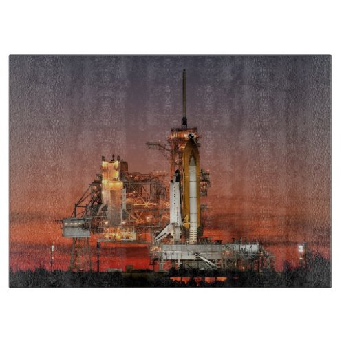 Red Sky for Space Shuttle Atlantis Launch Cutting Board