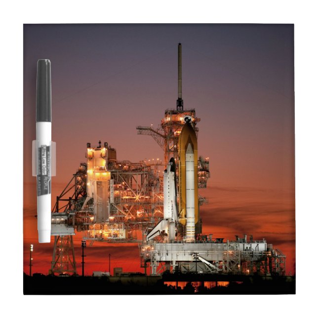Red Sky for Space Shuttle Atlantis Launch Dry Erase Board (Front)