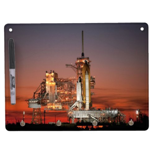 Red Sky for Space Shuttle Atlantis Launch Dry Erase Board With Keychain Holder