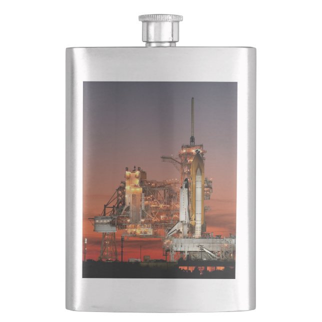 Red Sky for Space Shuttle Atlantis Launch Flask (Front)