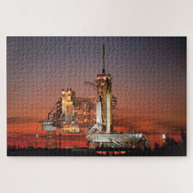 Red Sky for Space Shuttle Atlantis Launch Jigsaw Puzzle (Horizontal)