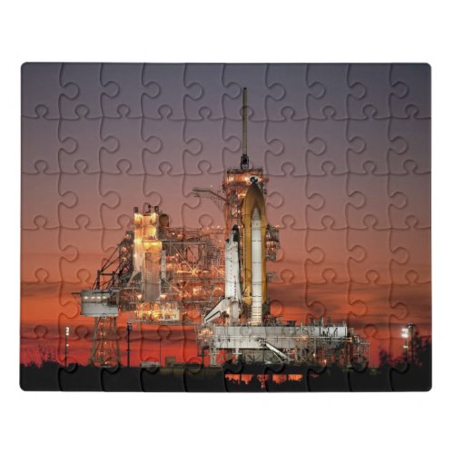 Red Sky for Space Shuttle Atlantis Launch Jigsaw Puzzle