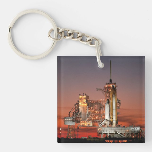 Red Sky for Space Shuttle Atlantis Launch Keychain (Front)