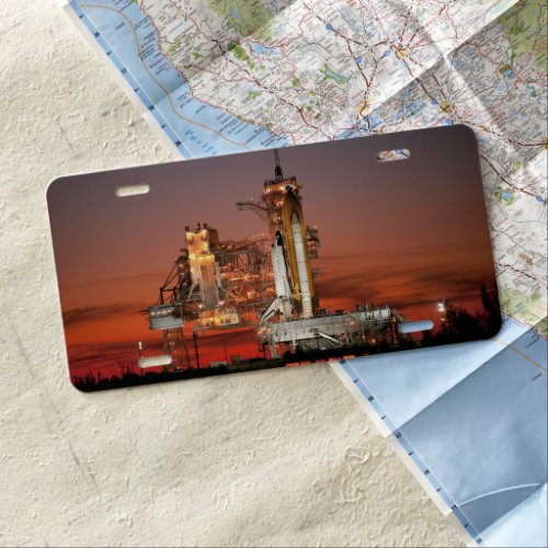 Red Sky for Space Shuttle Atlantis Launch License Plate