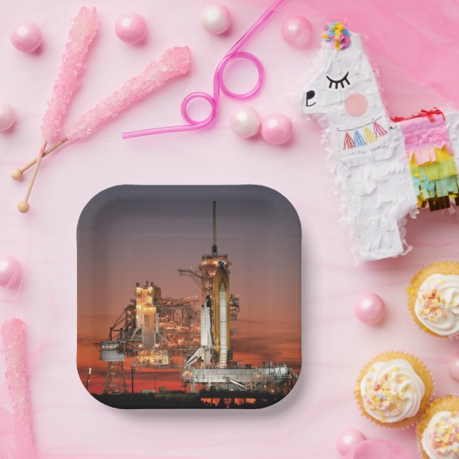 Red Sky for Space Shuttle Atlantis Launch Paper Plates (Party)