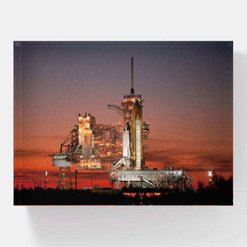 Red Sky for Space Shuttle Atlantis Launch Paperweight