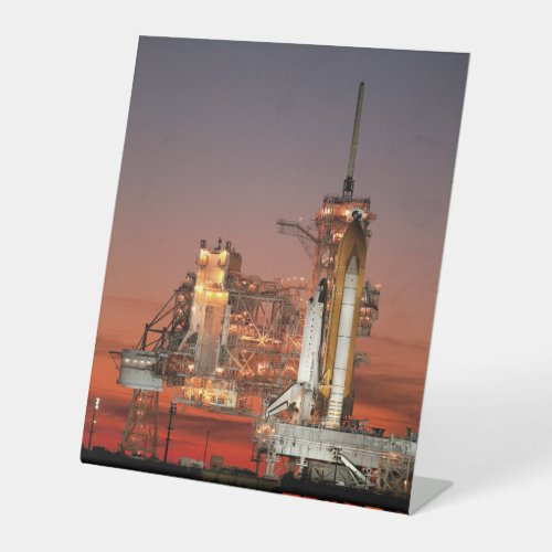 Red Sky for Space Shuttle Atlantis Launch Pedestal Sign