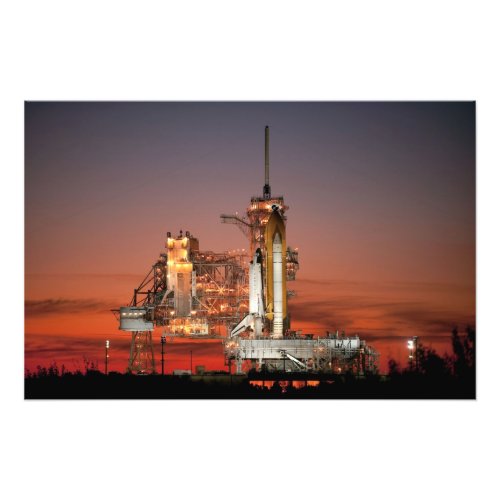 Red Sky for Space Shuttle Atlantis Launch Photo Print