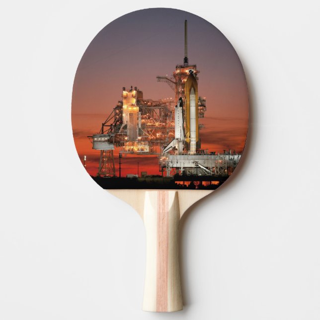 Red Sky for Space Shuttle Atlantis Launch Ping Pong Paddle (Front)