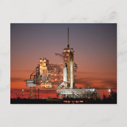 Red Sky for Space Shuttle Atlantis Launch Postcard